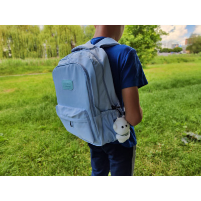 Молодіжний рюкзак з брелоком (Блакитний, 20л)