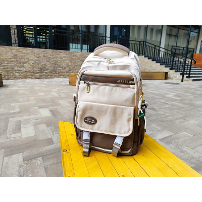 Підлідковий шкільний рюкзак з коричневими вставками 