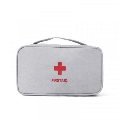 Органайзер-аптечка для подорожей (24x14x8см, Світло-сіра)