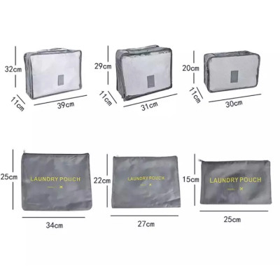 Набір дорожніх органайзерів 6-в-1 (Сірий): Ваш ідеальний порядок у валізі та вдома!