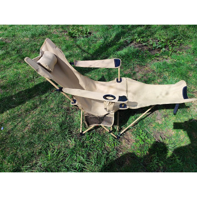 Крісло кемпінгове складне Бежеве/Пісочне (4 положення, Оксфорд 600D)