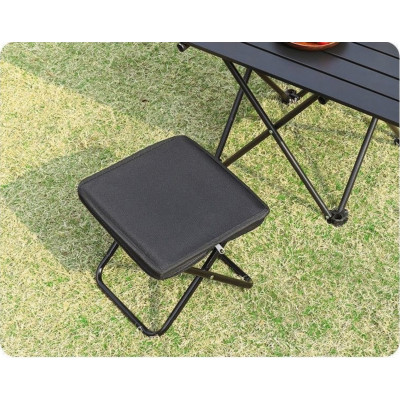 Табурет похідний складаний Чорний (Сталь, Оксфорд 600D)