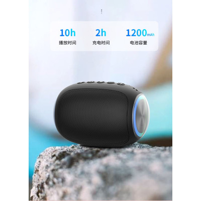 Міні-колонка Bluetooth Чорна (RGB, Вібро-звук, Bluetooth 5.3)