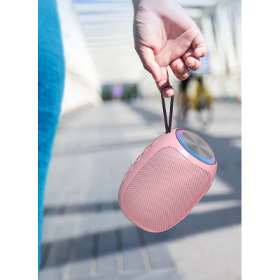 Рожева Bluetooth-колонка RGB: Яскравий стиль, вібраційний звук та світломузика!