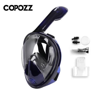 Маска для снорклінгу COPOZZ повнолицева (Подовжена трубка, Рухоме кріплення камери)