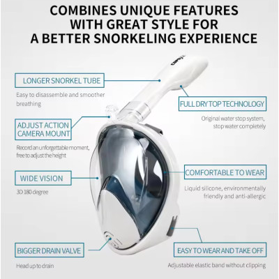 COPOZZ Повнолицева маска для снорклінгу: Новий рівень комфорту та вражень під водою!