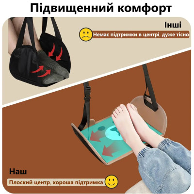 Портативний гамак для ніг "Мішка": Ваш комфорт та релаксація у будь-якій подорожі!